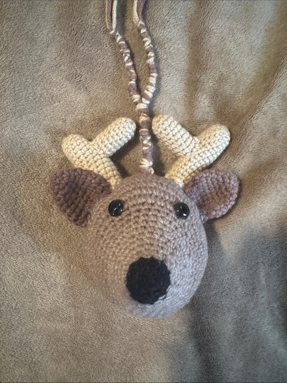 Handmade Crochet Deer Head - Brown and Cream